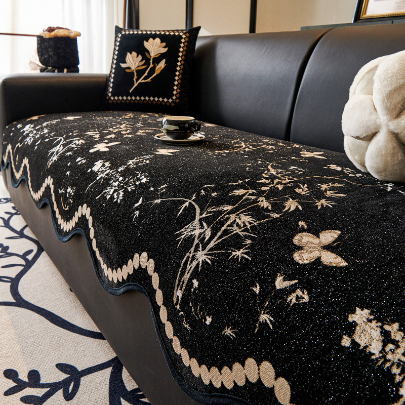 Four Seasons Universal Straight Row Non-slip Leather Sofa Cover