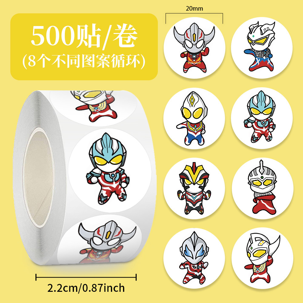 Cartoon animado pegatinas rodantes pegatinas seguras para niños no tóxicas materiales de contabilidad de mano decoración de caja de teléfono celular sellado cinta adhesiva