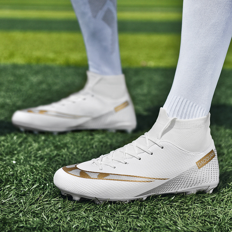Cross-border 46 taglia grande 47 scarpe da calcio nere alte per ragazzi e ragazze tf unghie rotte erba per adulti AG unghie scarpe da allenamento sportive_voghion.com