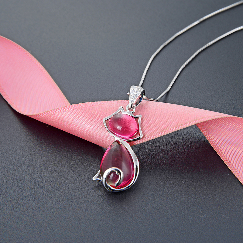 S925 plata esterlina polvo gatos colgante nicho femenino colgante de diamante personalidad joyas colgante fuente al por mayor un agente