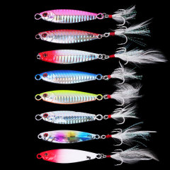 Marubeni Lead Fish 7-30g Lure for Mackerel and Horse Mackerel, Spinning Bait with Feather Blood Slot and Three-Prong Hook for Long Casting and Shore Casting