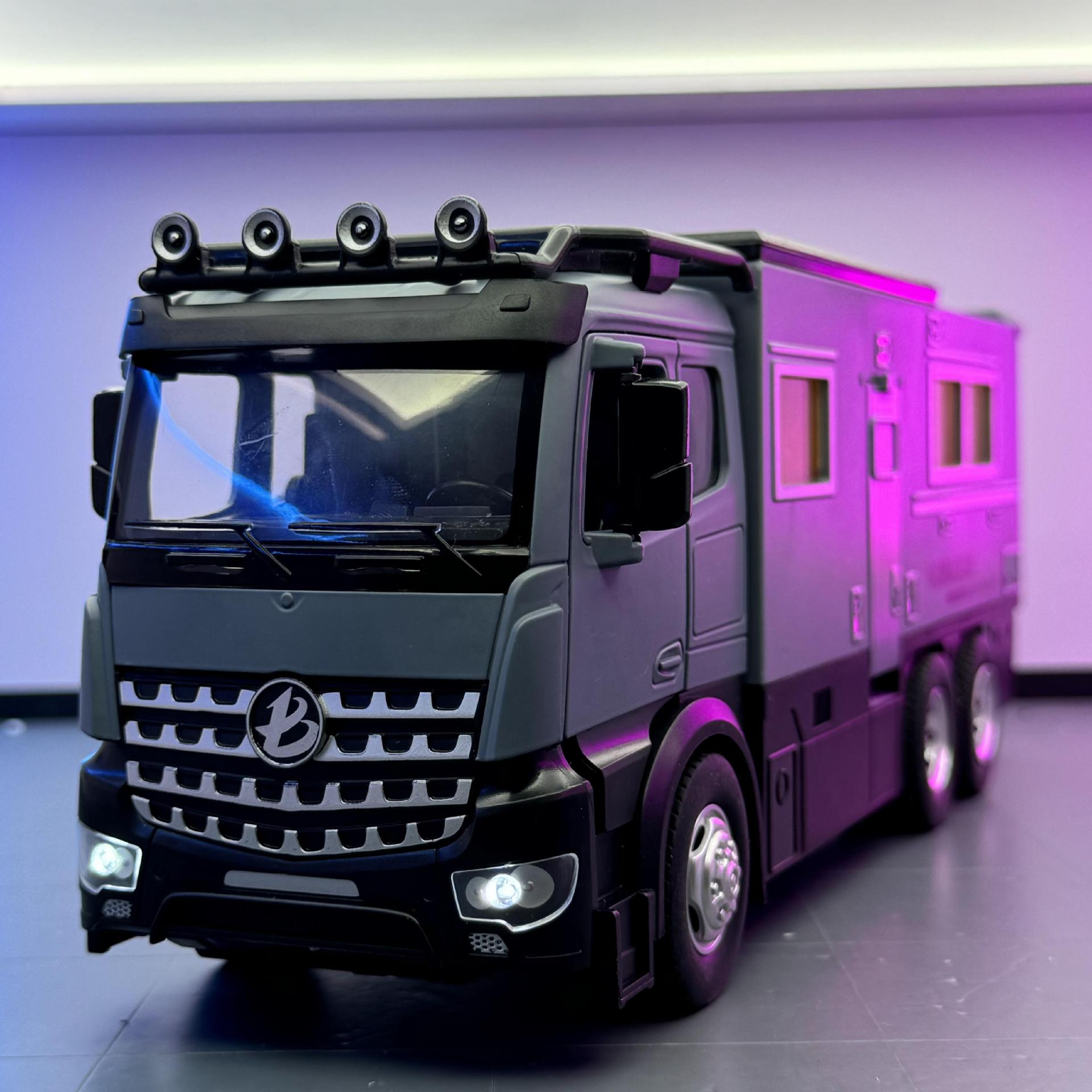Modelo de coche de aleación Lijiaxin 1:18 Noma Dison RV multifuncional con sonido y luz, modelo de sonido de coche de juguete inercial