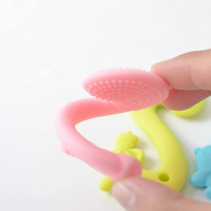 Children's silicone teether for correct bite, cartoon chewy toy