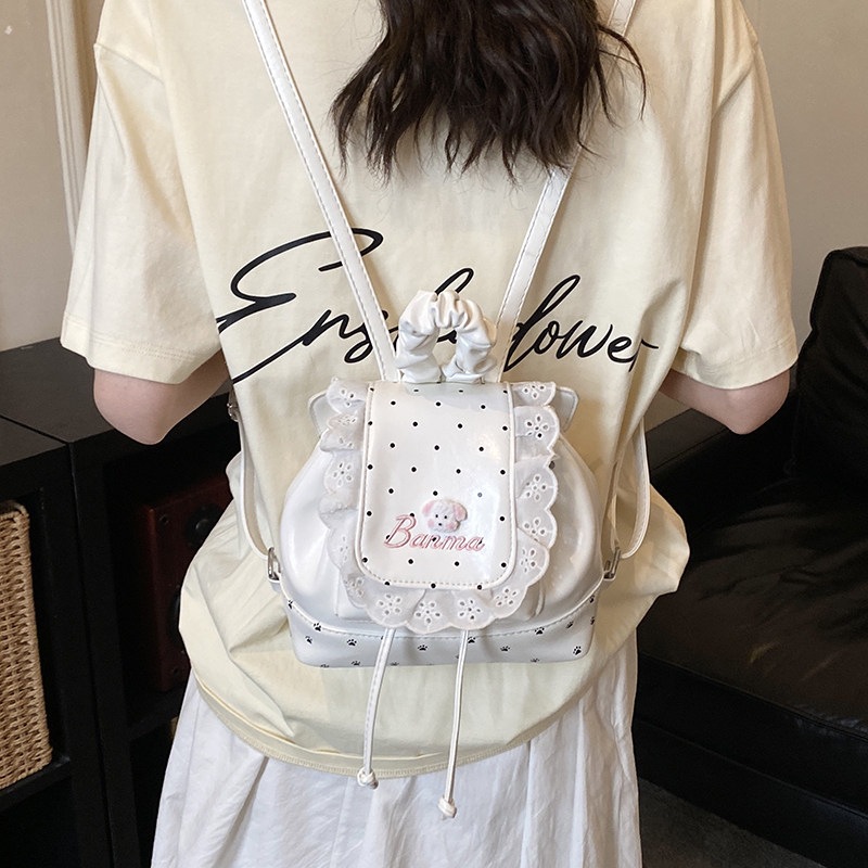 Border Lace Mini Wind Women InS2026 Mochila coreana encantadora chica versátil nueva sensación de mochila