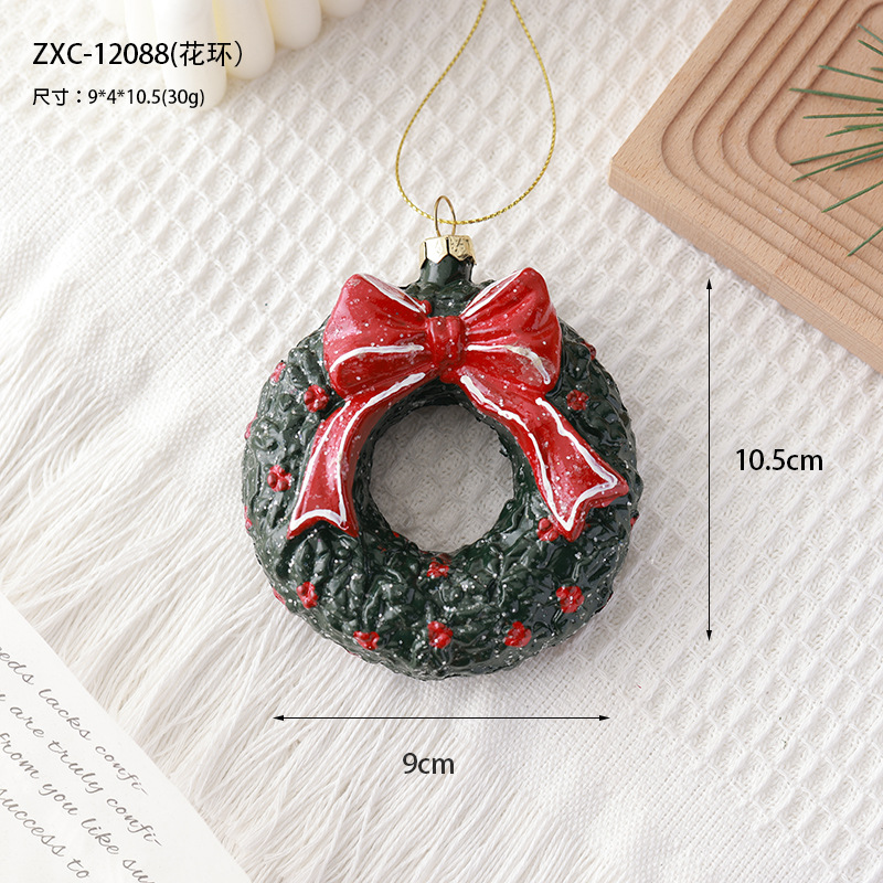 Buscando madera nueva guirlanda de Navidad donuts pan de jengibre hombre casa regalos de vacaciones juguetes accesorios suministro transfronterizo