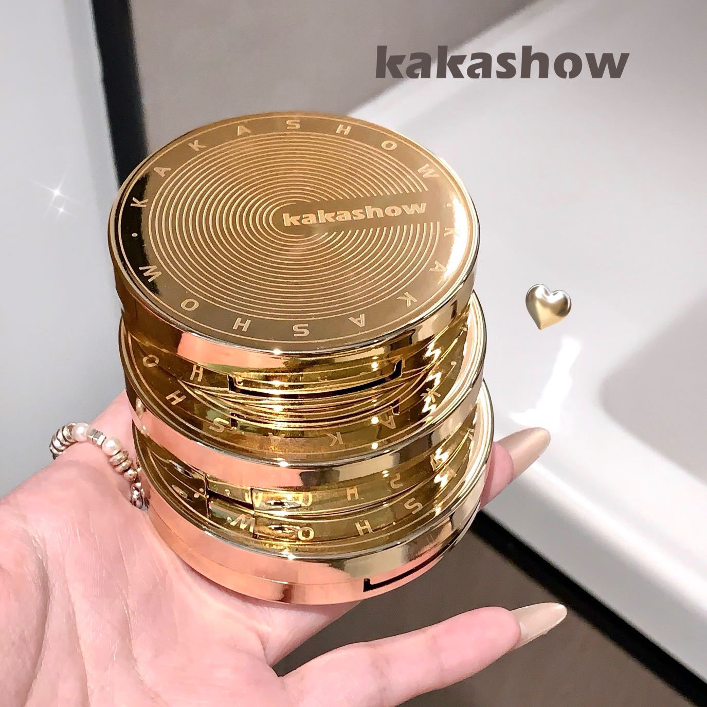 kakashow柔霧絲滑定妝粉餅補妝定妝防水防汗自然清透啞光定妝粉餅