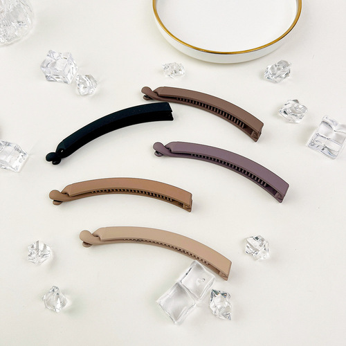 Banana Clip Korean Style Elegant Matte Hair Clip New Coffee Color Series with Toothed Anti-Slip Hair Pin Tail Hair Clip