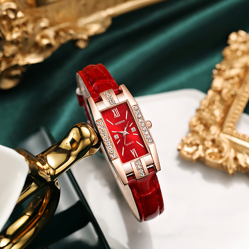 Damenuhren, rechteckig, analog, Quarzuhren für Frauen, Leder, wasserdicht, modisch, Kleid-Armbanduhren, Retro, elegante Geschenke für Frauen_voghion.com