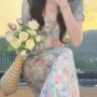 气质v领夏季短袖连衣裙