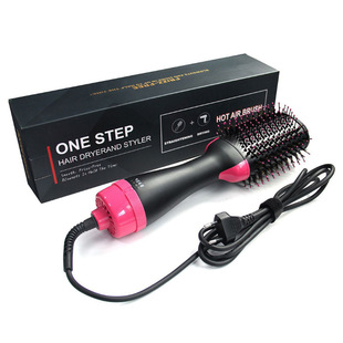 Amazon cross-border hot air comb high-power hair dryer three-in-one electric heating coil multi-function roll straight hair dryer manufacturers