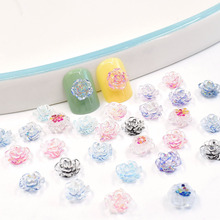 花朵蝴蝶结迷你款极光细闪镭射美甲diy奶油胶手工材料树脂配件