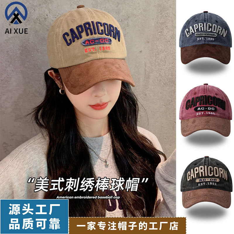 アメリカンレトロ風野球帽 男女兼用 山羊座 小顔効果 多用途 日よけキャップ レディース|undefined