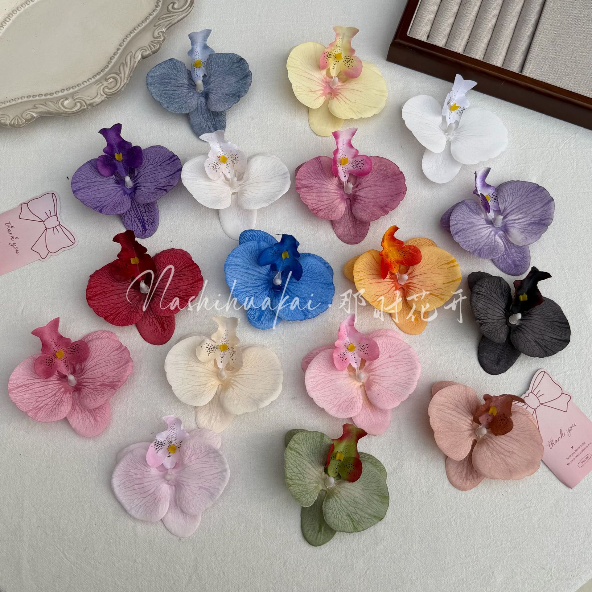 跨境仿真蝴蝶兰花头DIY服饰配花鞋花9cm12cm蝴蝶兰花瓣伴手礼配花