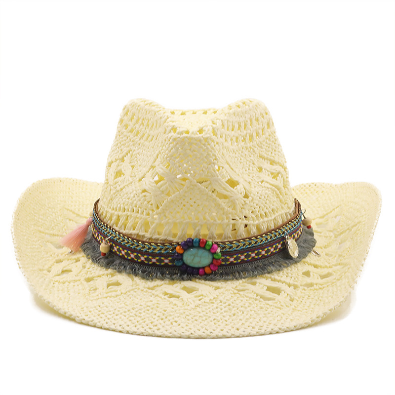 Fashion Natural Hand-woven Cowboy Straw Hat display picture 11