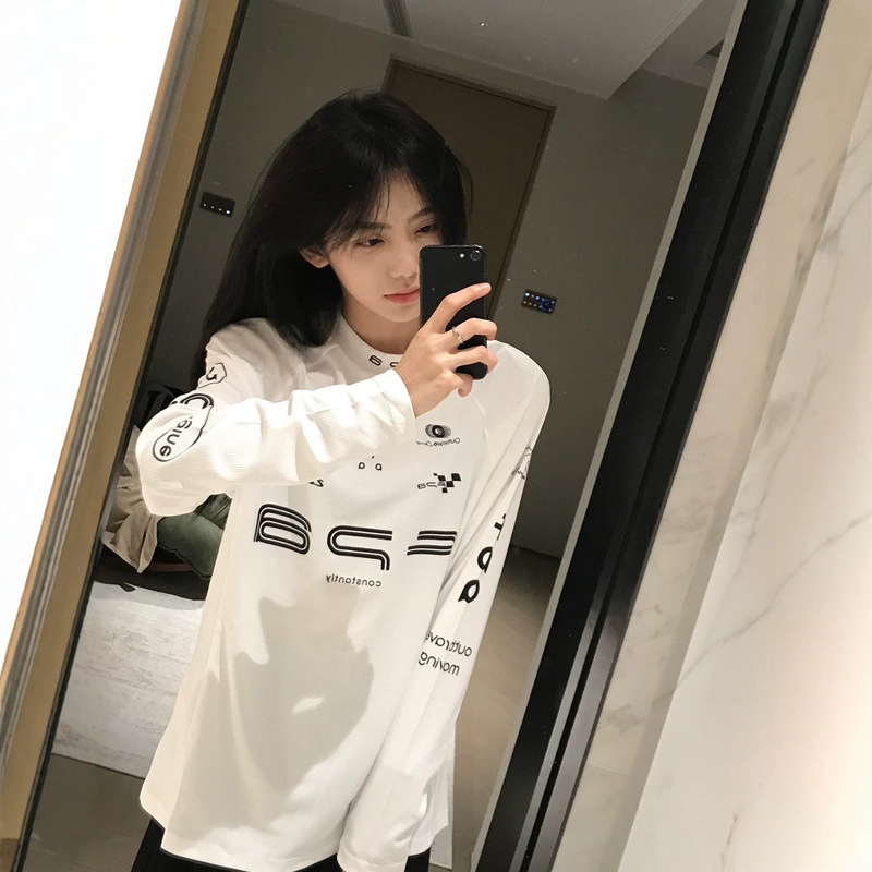 3671 # Real price, full print [Guangzhou original fabric] long-sleeve women's T-shirt