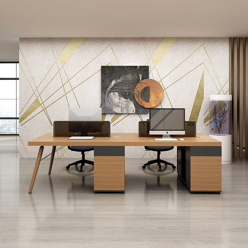 スタッフデスク 4人用 シンプルモダン スタッフ家具 ダブル 2/4人用 オフィスデスクとチェア コンピューターワークステーション|undefined