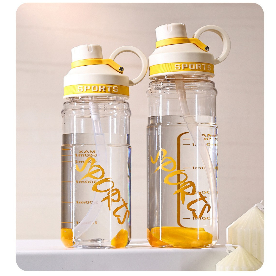 Xinbeidi nueva taza espacial portátil deportiva de gran capacidad portátil hervidor de agua taza de plástico taza de calibración taza de agua de estudiantes