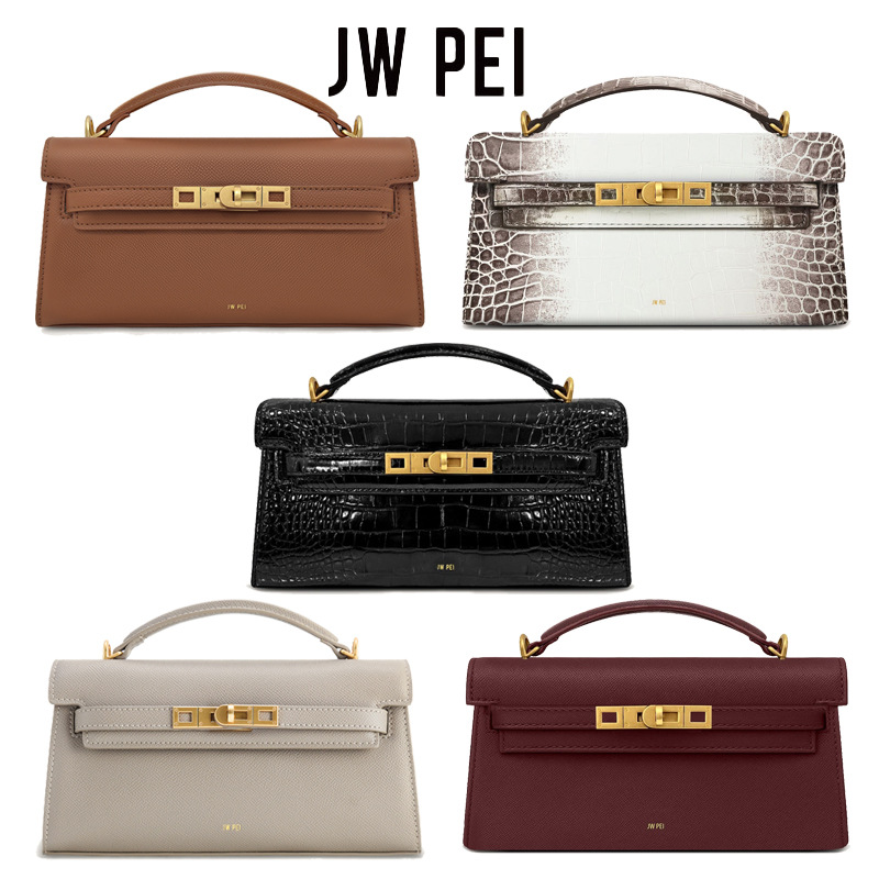 Jw Pei Handbag Noor Crocodile Pattern Kelly Bag New High-End Satchel Crossbody Bag Women's Bag 2t273