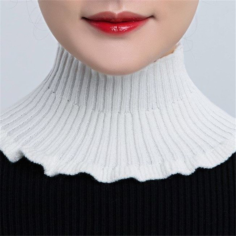 [Hilo con núcleo amigable para la Piel] bufanda de mujer pullover primavera y otoño cálido cuello de protección cervical collar falso decorativo lana de punto