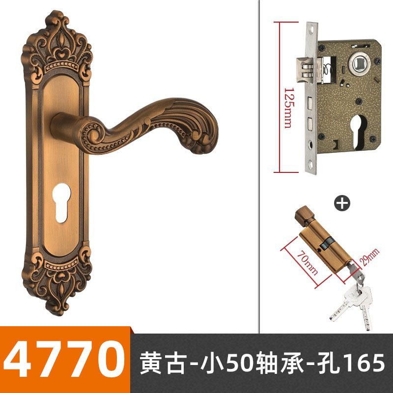 耐奢铝合金黄古铜门锁  欧式房门静音执手锁 通用型轴承木门锁具|undefined