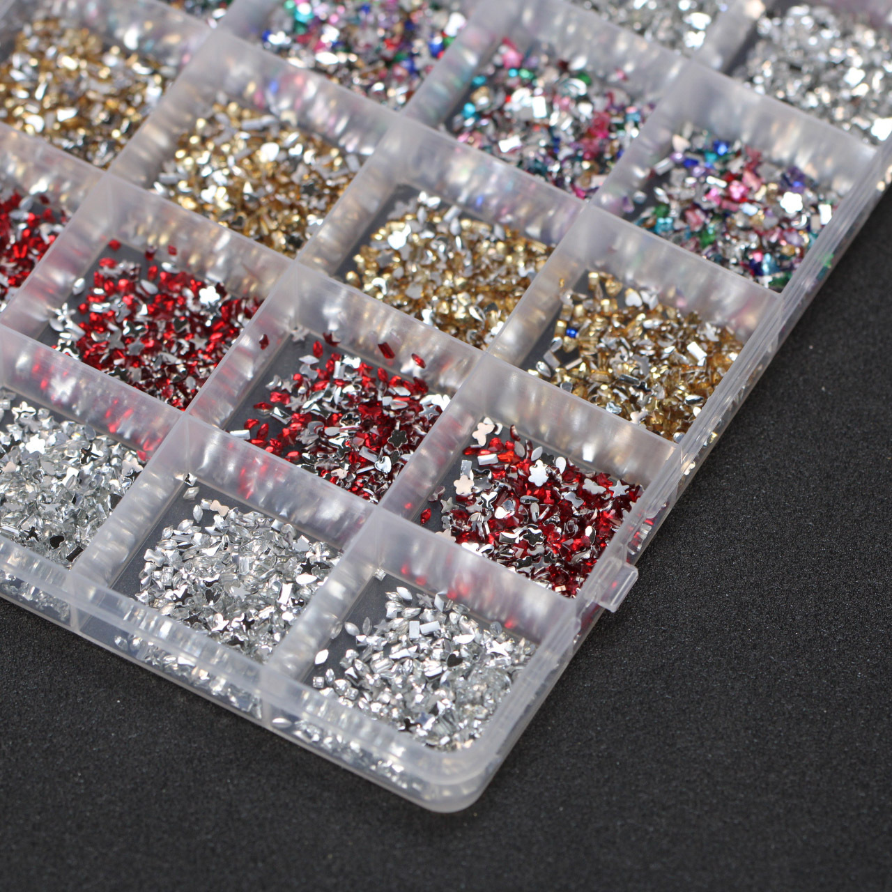 [about 6000 pieces] 24-pack color nail art mini special-shaped nail drill wear nail accessories nail jewelry