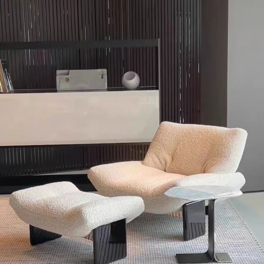 Amy Single Sofa Chair Wabi-Sabi Style Solid Wood Leisure Chair Hotel Living Room Club Reception Chair Designer Negotiation Chair