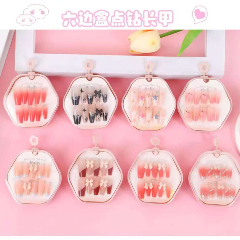 New Two-Yuan Store Wearable Fake Nail Patches, Manicure Patches for Female Students, Mesh-Like Shiny Diamond Bow Nail Patches New Two-Yuan Store Wearable Fake Nail Patches, Manicure Patches for Female Students, Mesh-Like Shiny Diamond Bow Nail Patches