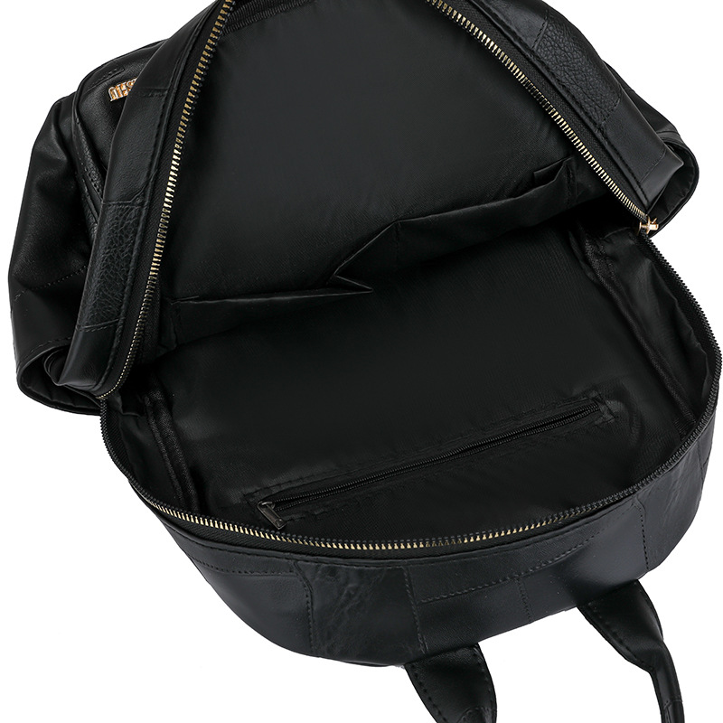 2025 primavera nuevo estilo casual retro damas cuero suave mochila de moda salvaje costura damas mochila de viaje mochila escolar