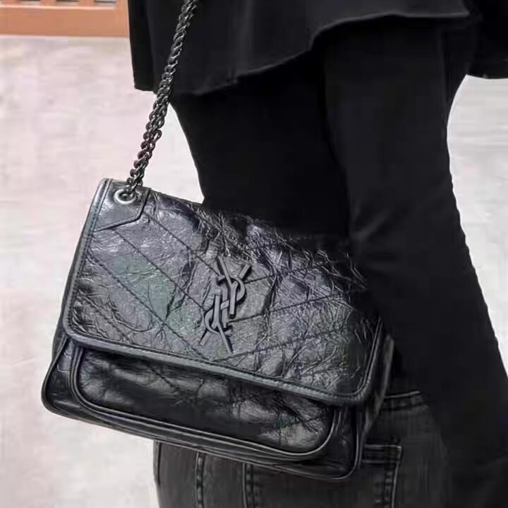 Original Leather Yangshulin New D Buckle Oil Wax Cowhide Niki Messenger Bag Pleated Hobo Bag Single Shoulder Crossbody Women's Bag Original Leather Yangshulin New D Buckle Oil Wax Cowhide Niki Messenger Bag Pleated Hobo Bag Single Shoulder Crossbody Women's Bag