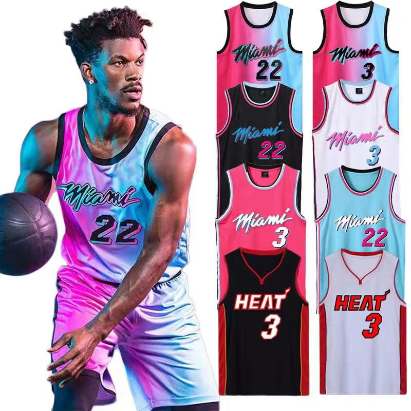 Heat Wade No. 3 City Edition Jersey Butler No. 22 Sports Basketball Uniform Women's Competition Training Suit Men