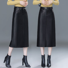 25秋冬季新款绵羊皮半身裙高腰简约时尚一步裙气质修身包臀皮裙女