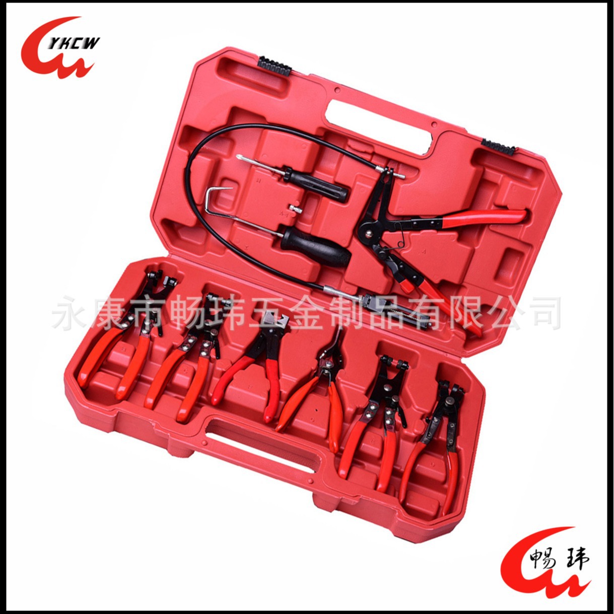 9件管束钳、9PCS汽车卡箍卡扣钳、汽修汽保工具套装组，工厂直供