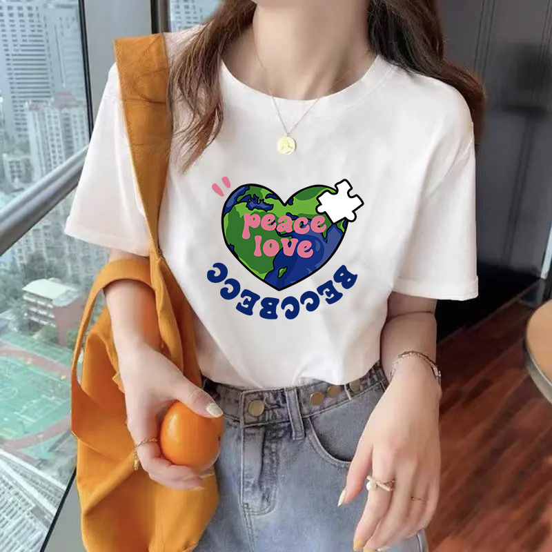 Camiseta de mujer manga corta suelta de dibujos animados Tigre media manga pequeña ropa de dopamina personalidad fresca Camiseta de manga corta moda masculina