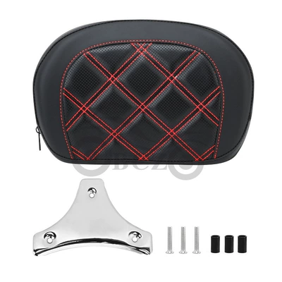 removable back pillow, Motorcycle cushion - red-grid-plating-color-bracket