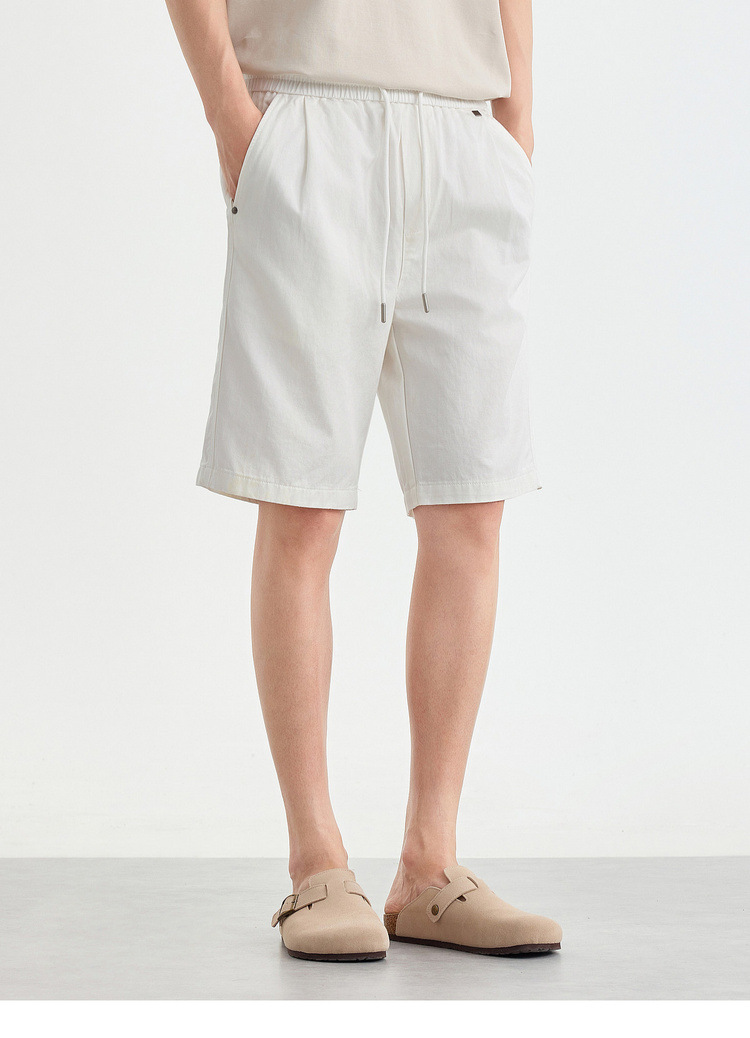 Quần short nam ống đứng dáng thẳng chất liệu cotton pha Lycra phong cách công sở — đen chi tiết 22