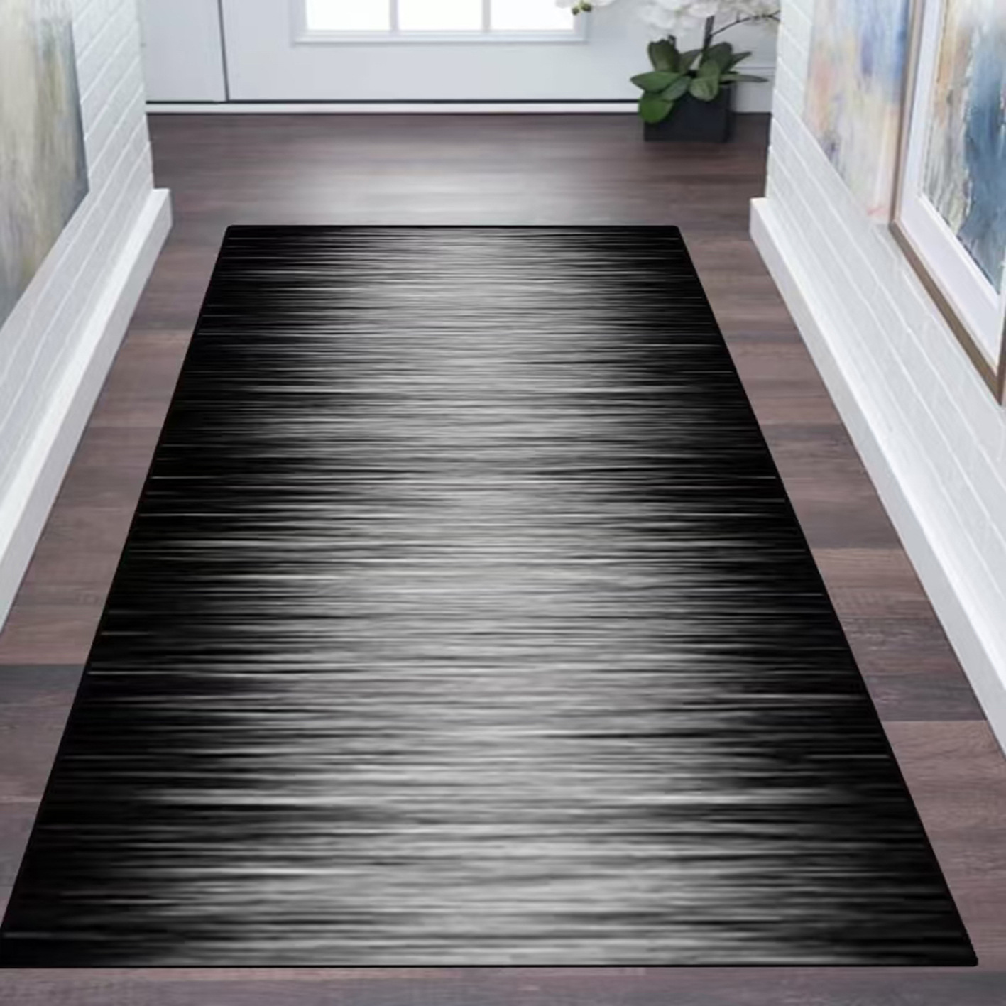 跨境可裁剪家用客厅走廊地毯过道玄关家用水洗满铺入户地毯卷材