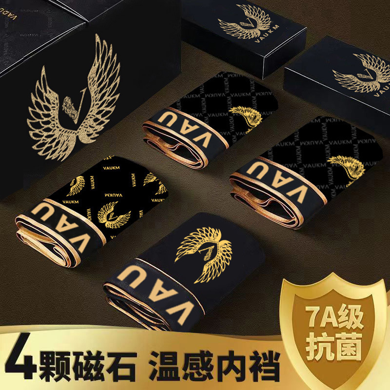 Popular Luxury Men's Underwear Magnet Boxer Briefs Warm Technology Crotch Large Size Printed Boxer Briefs Dropshipping