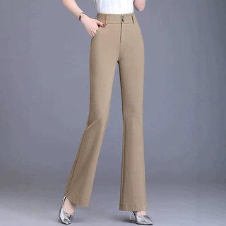 时尚修身百搭微喇叭裤女2026年夏季爆款高腰显瘦休闲垂感微喇裤子