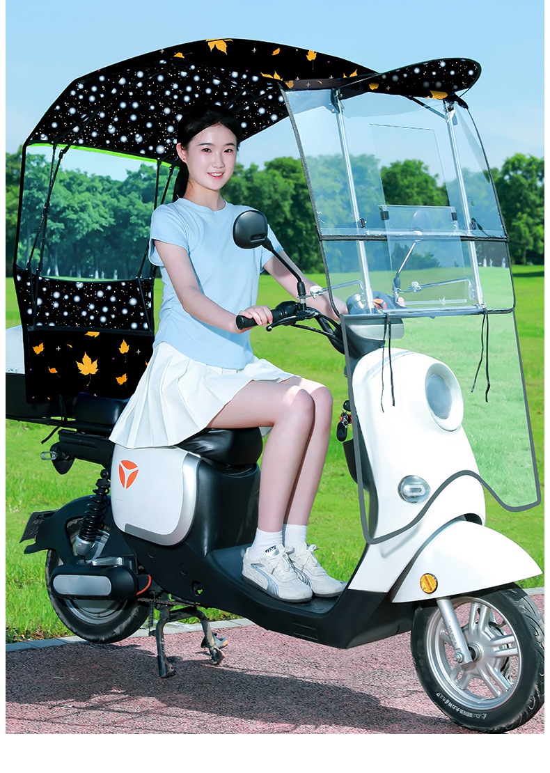 New model rainproof and sunshade umbrella for electric vehicles