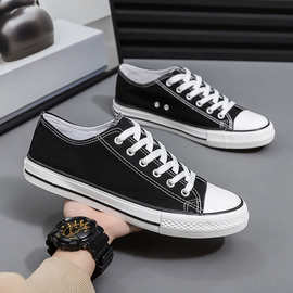 2025帆布鞋男休闲情侣款男鞋韩版低帮小白板鞋子经典款批发硫化鞋