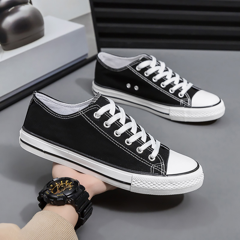 2025 canvas shoes men's casual lovers men's shoes Korean low-top small whiteboard shoes classic wholesale vulcanized shoes