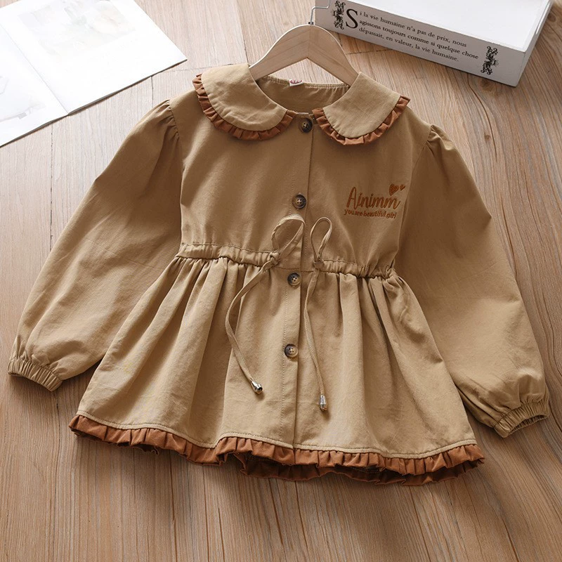 Demi-season long-sleeve, autumn cute jacket, Korean style, for teenagers, western style, children's clothing