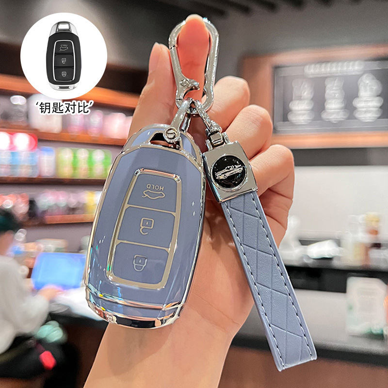 [modern k style] silver edge blue + carabiner