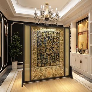 European-style Screen Partition Living Room Shielding European-American Style Entrance Door Door Entrance Lobby Carved Hollow Seat Screen