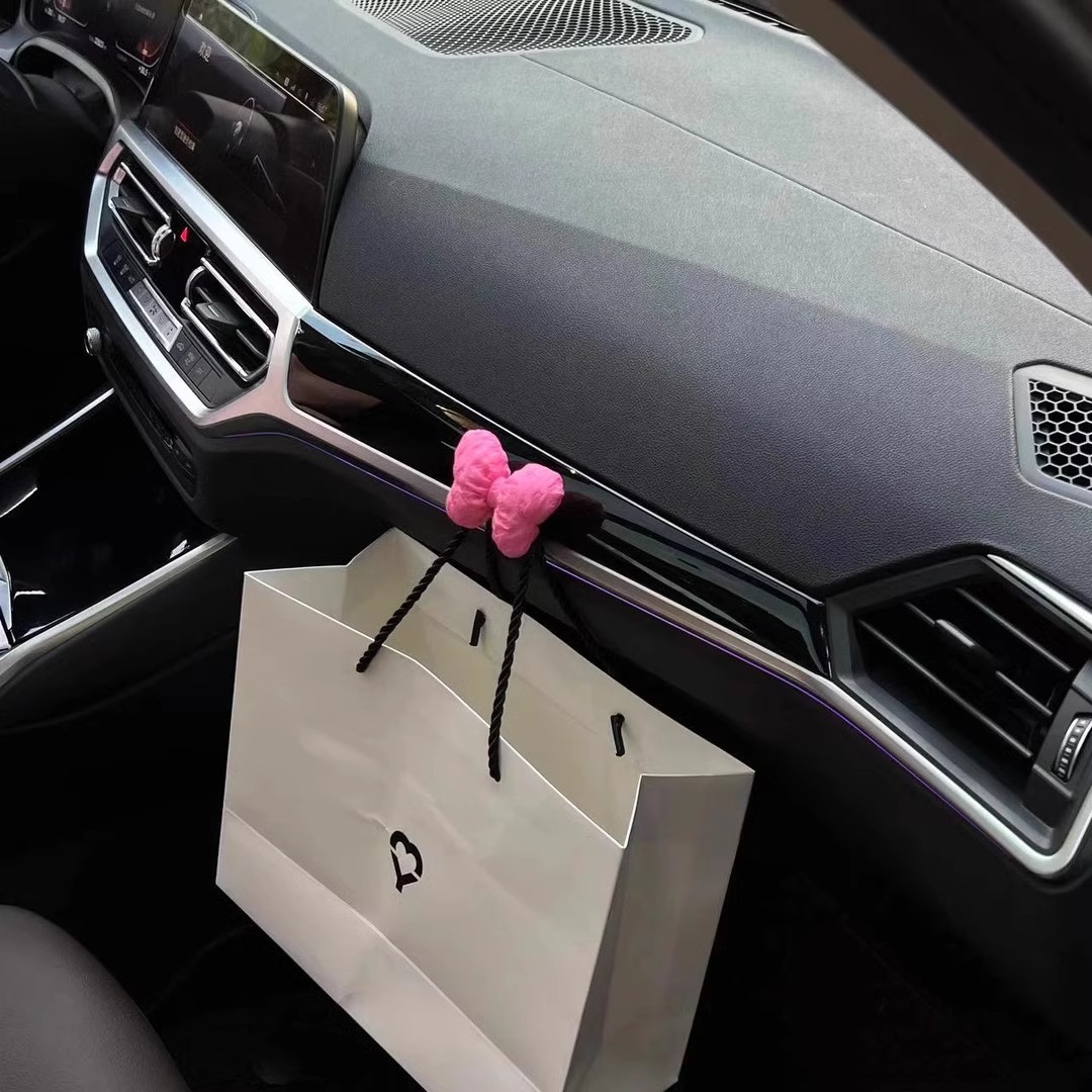 Lindas decoraciones de coche con lazo, ganchos adhesivos creativos en el coche, suministros creativos para el coche para mujeres