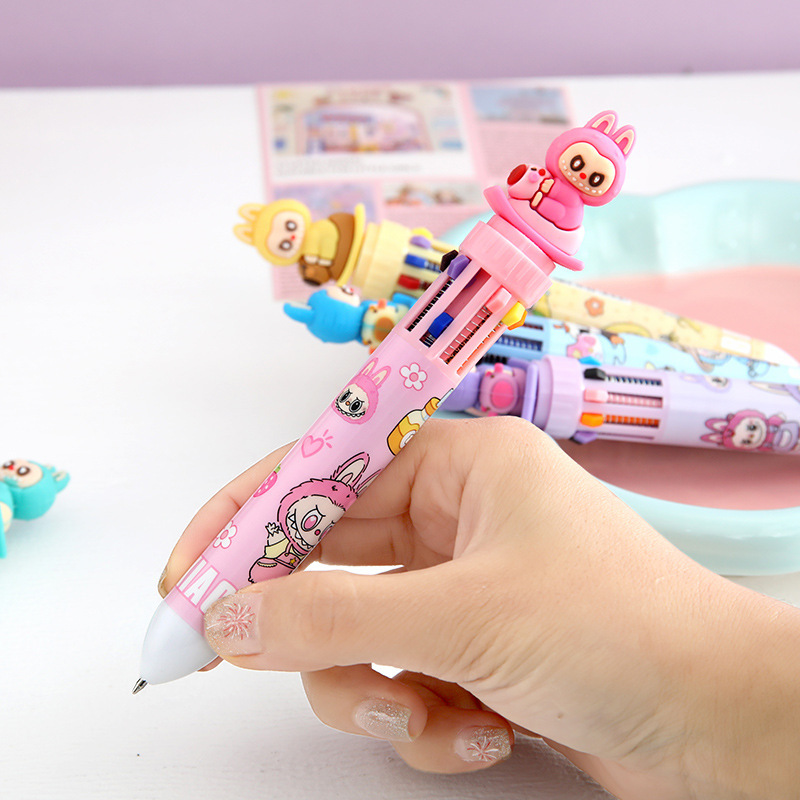 dibujos animados tela de tela 10 colores bolígrafo muñeca bolígrafo 10 colores bolígrafo estudiantes aprendiendo papelería comercio exterior transfronterizo al por mayor
