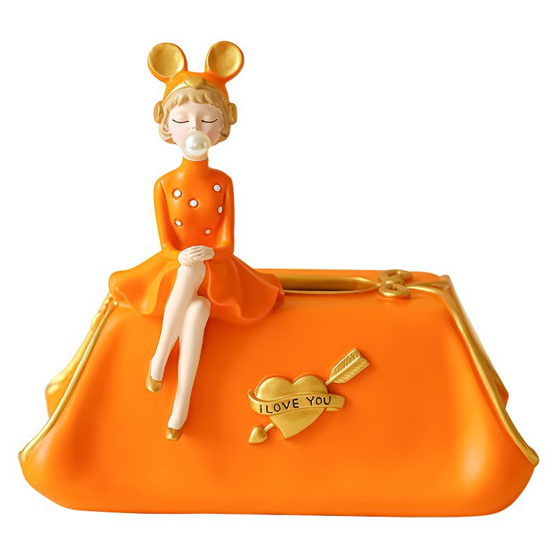 Luz de lujo estilo burbuja chica tejido caja decoración sala de estar de alta gama dormitorio almacenamiento hogar caja de tejido