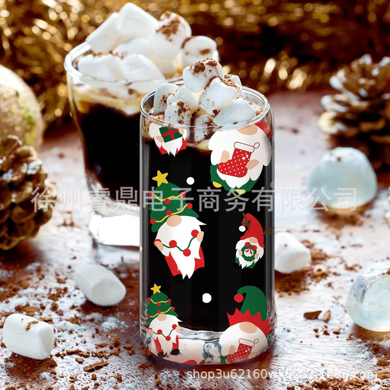 Праздничная чашка Coke Cup 16oz стеклянная чашка с бамбуковой крышкой, чашка-стакан эксклюзивно для кросс-бордерной торговли Amazon