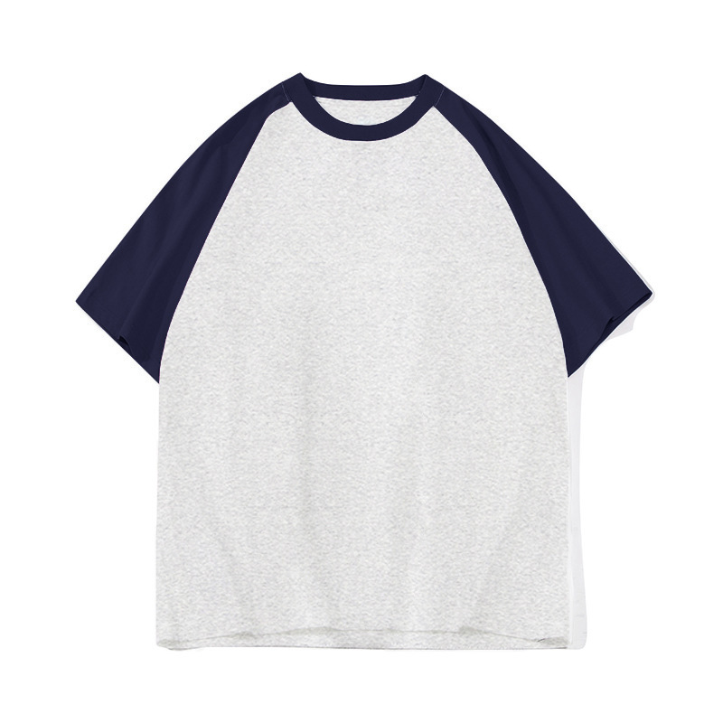 コントラストカラーステッチラグランスリーブ純綿半袖Tシャツカスタム広告文化シャツラウンドネック作業服クラス制服DIYカスタマイズ|undefined