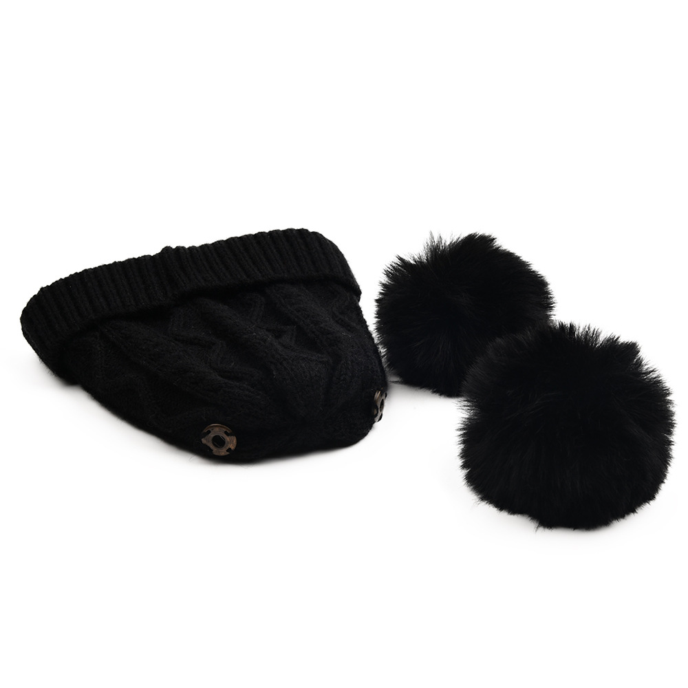 Children Unisex Cute Simple Style Solid Color Pom Poms Wool Cap display picture 4